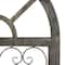 46" White & Brown Rustic Metal & Wood Arched Gate Wall Décor